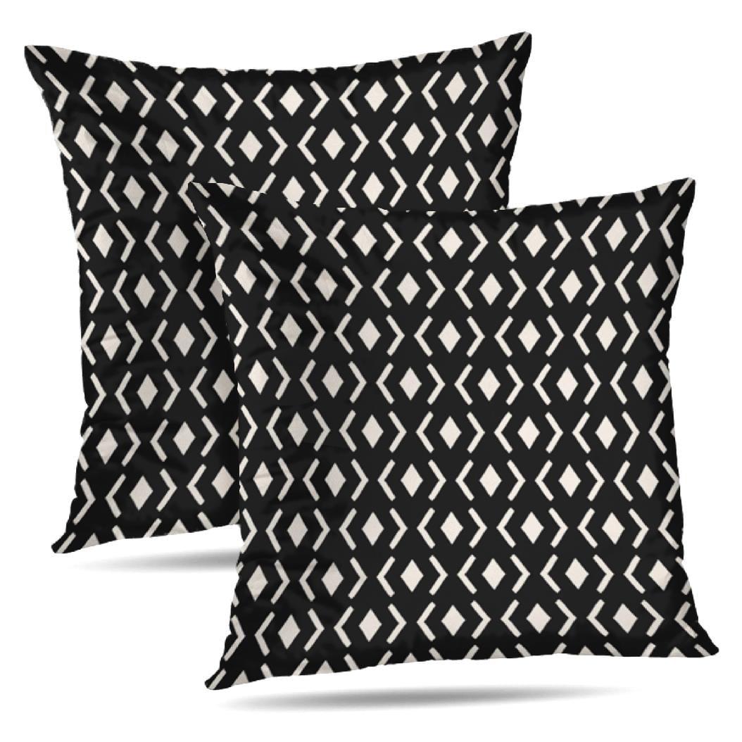 Modern Abstract Black and White Pillow Covers 18x18 in Couch Pillow Case Sets of 2 Decorative Square Throw Pillows for Home Living Room Bedroom Bed Cushion Outdoor