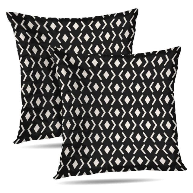 Modern Abstract Black and White Pillow Covers 18x18 in Couch Pillow Case Sets of 2 Decorative Square Throw Pillows for Home Living Room Bedroom Bed Cushion Outdoor