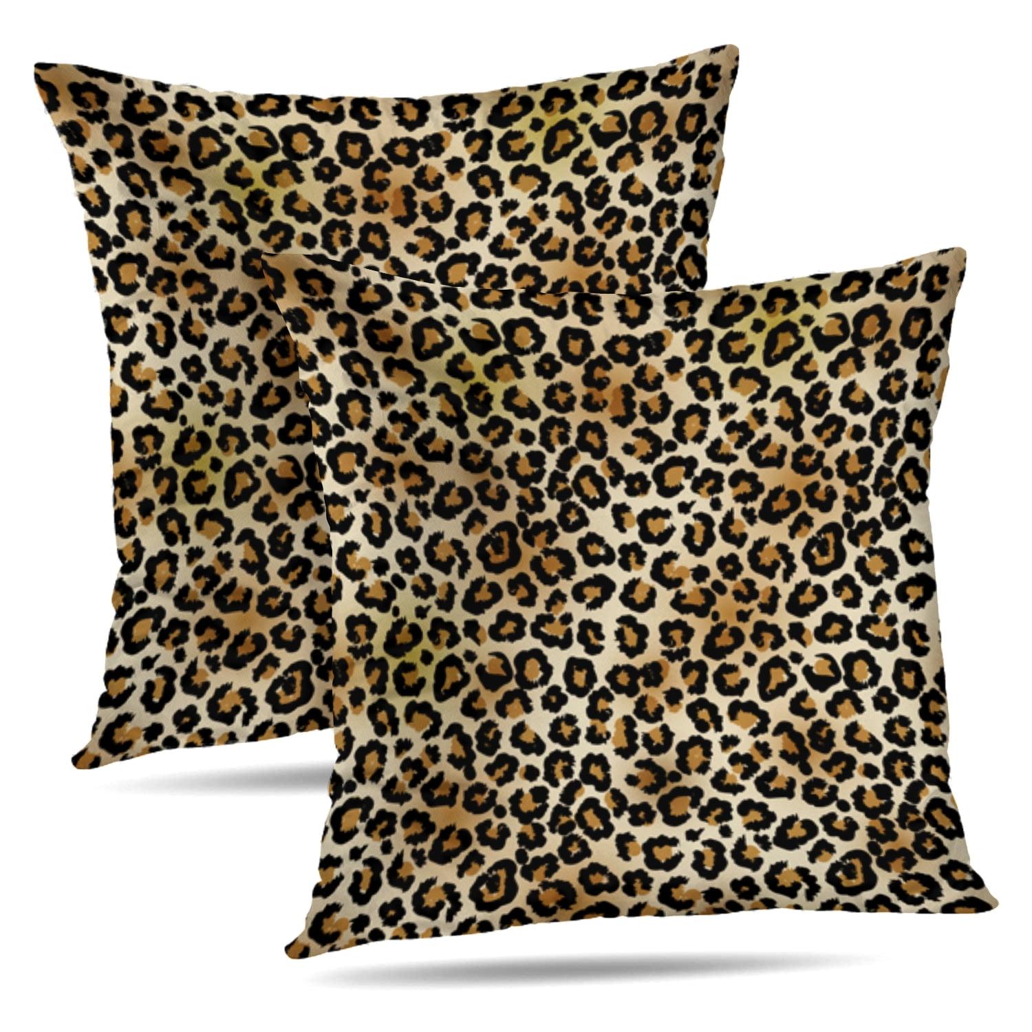 LALILO Throw Pillow Covers Trendy Leopard Wild Animal Cheetah Skin Cushion Cover 18" x 18", 2 Pack