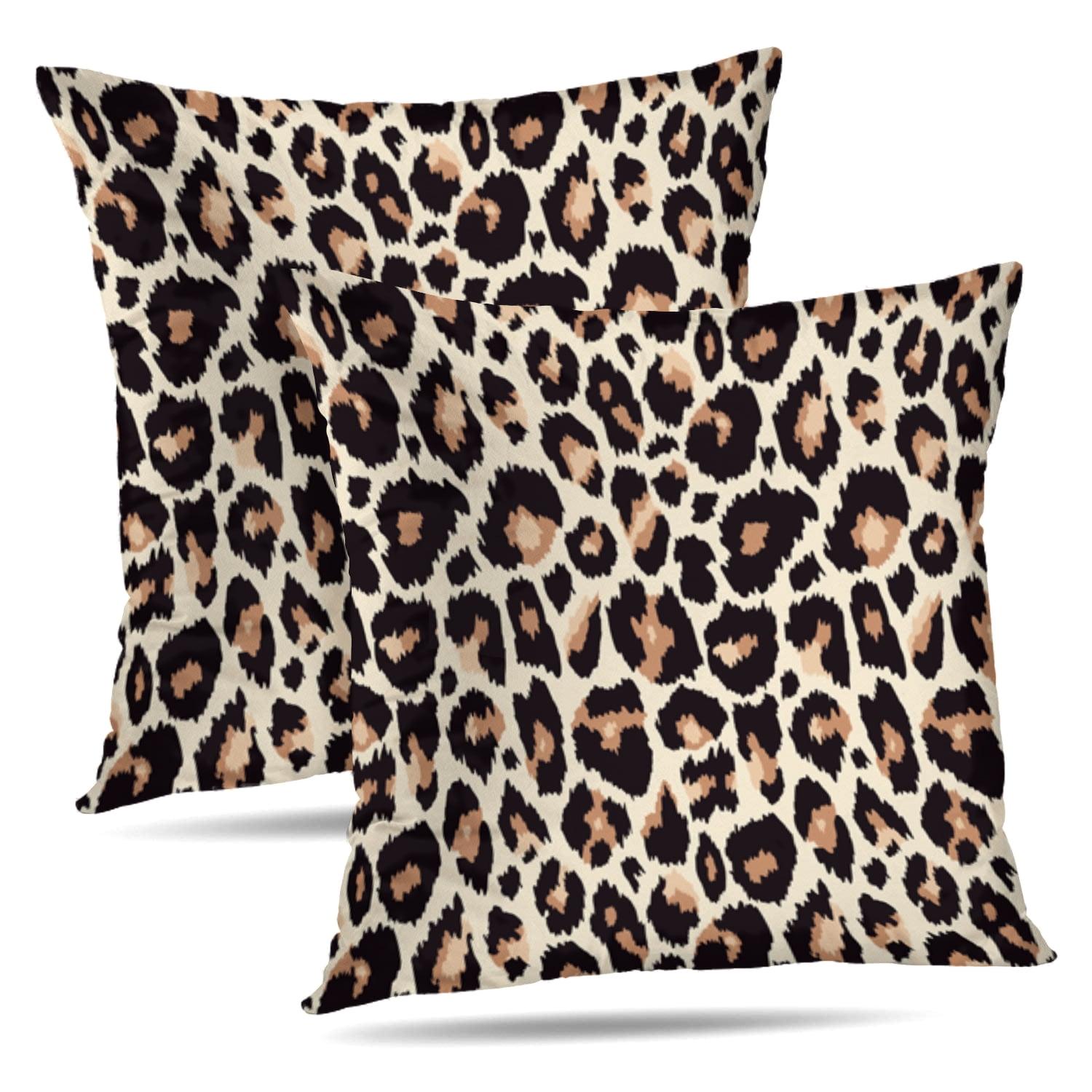 LALILO Throw Pillow Covers Trendy Leopard Wild Animal Cheetah Skin Cushion Cover 18" x 18", 2 Pack