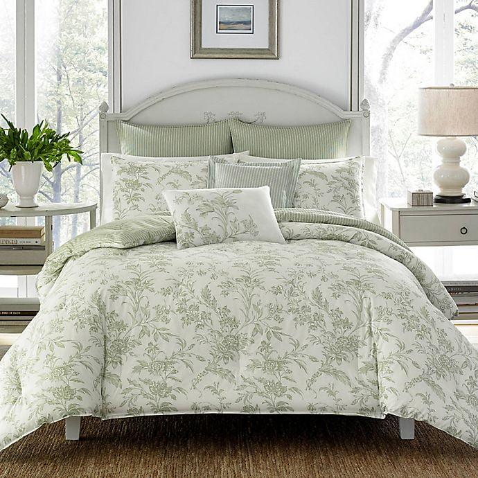 Laura Ashley Natalie Green Cotton Duvet Cover Set