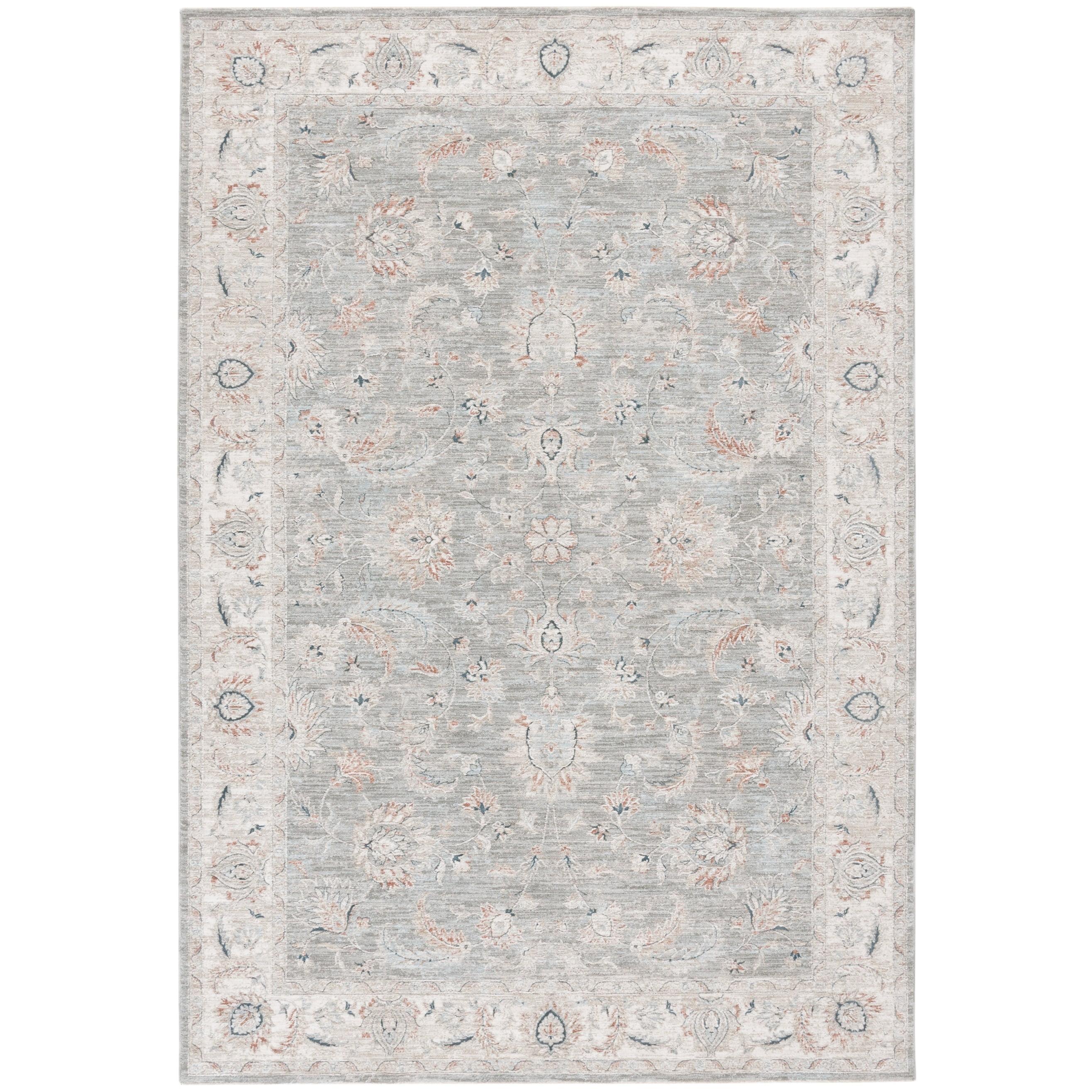 Lauren Gray and Light Gray Square Wool Oriental Rug