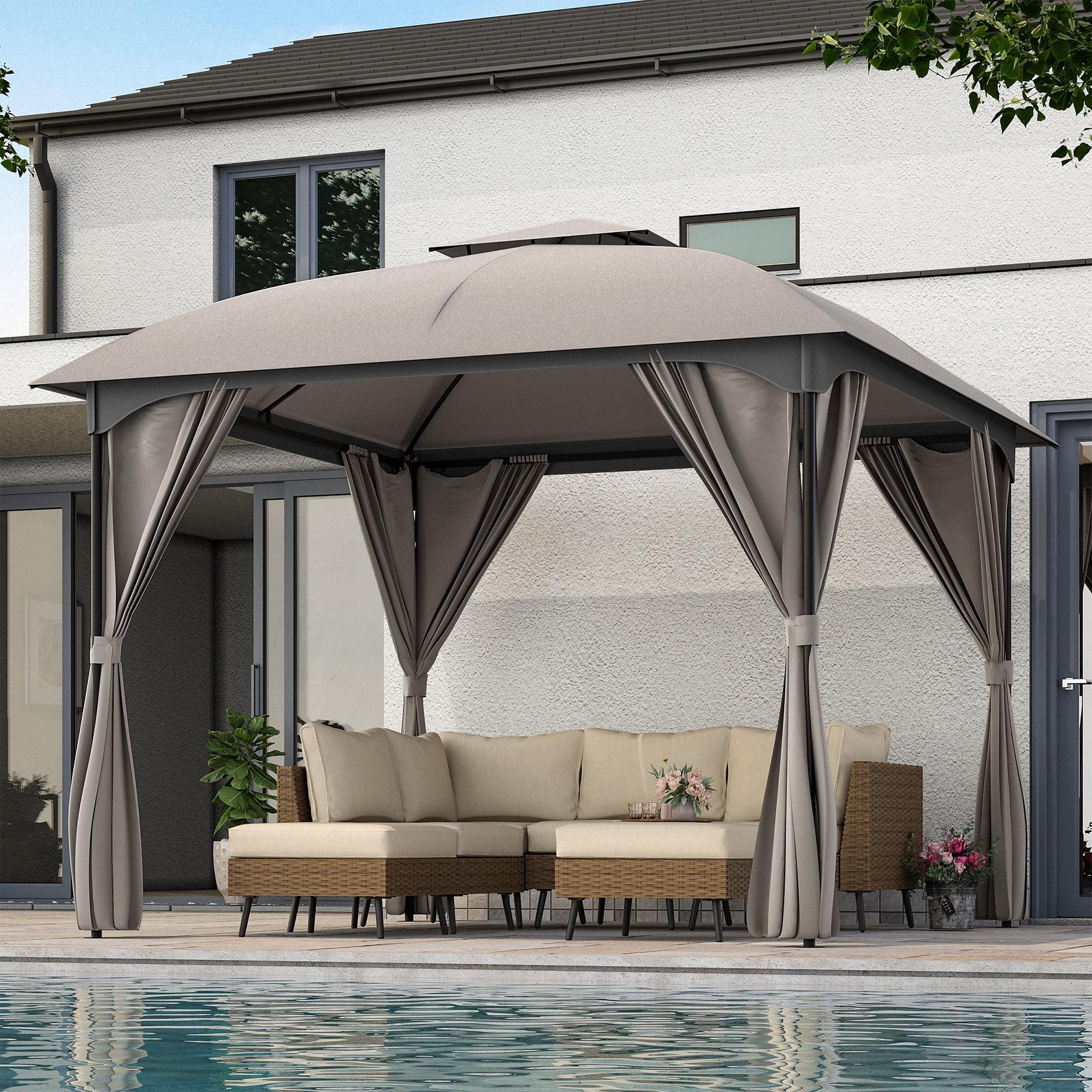 10 Ft. W x 10 Ft. D Iron Patio Gazebo