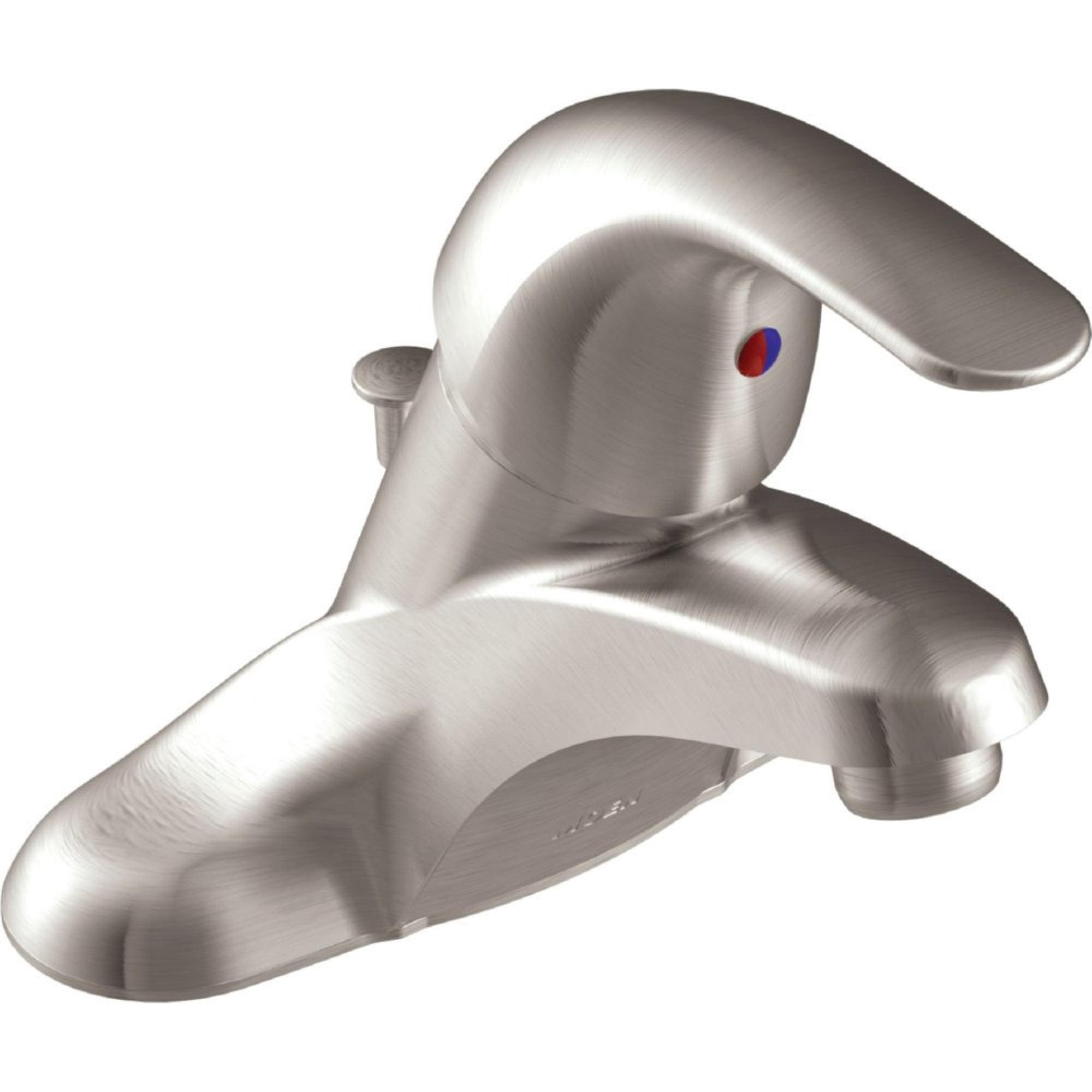 Moen Adler 4 in. Centerset Single-Handle Low-Arc Bathroom Faucet in Spot Resist Brushed Nickel