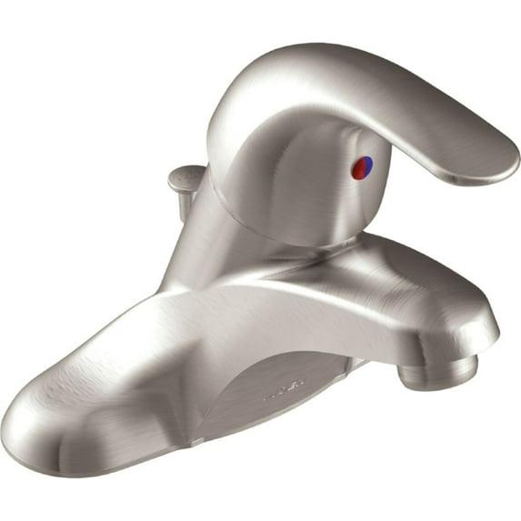Moen Adler 4 in. Centerset Single-Handle Low-Arc Bathroom Faucet in Spot Resist Brushed Nickel