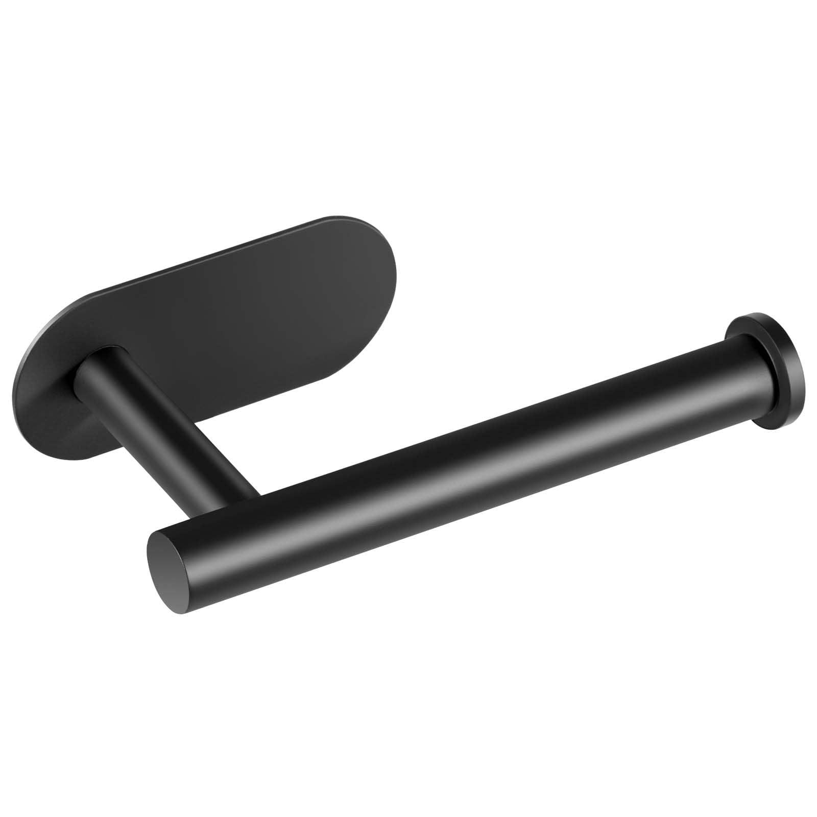 Matte Black Stainless Steel Self-Adhesive Toilet Paper Holder