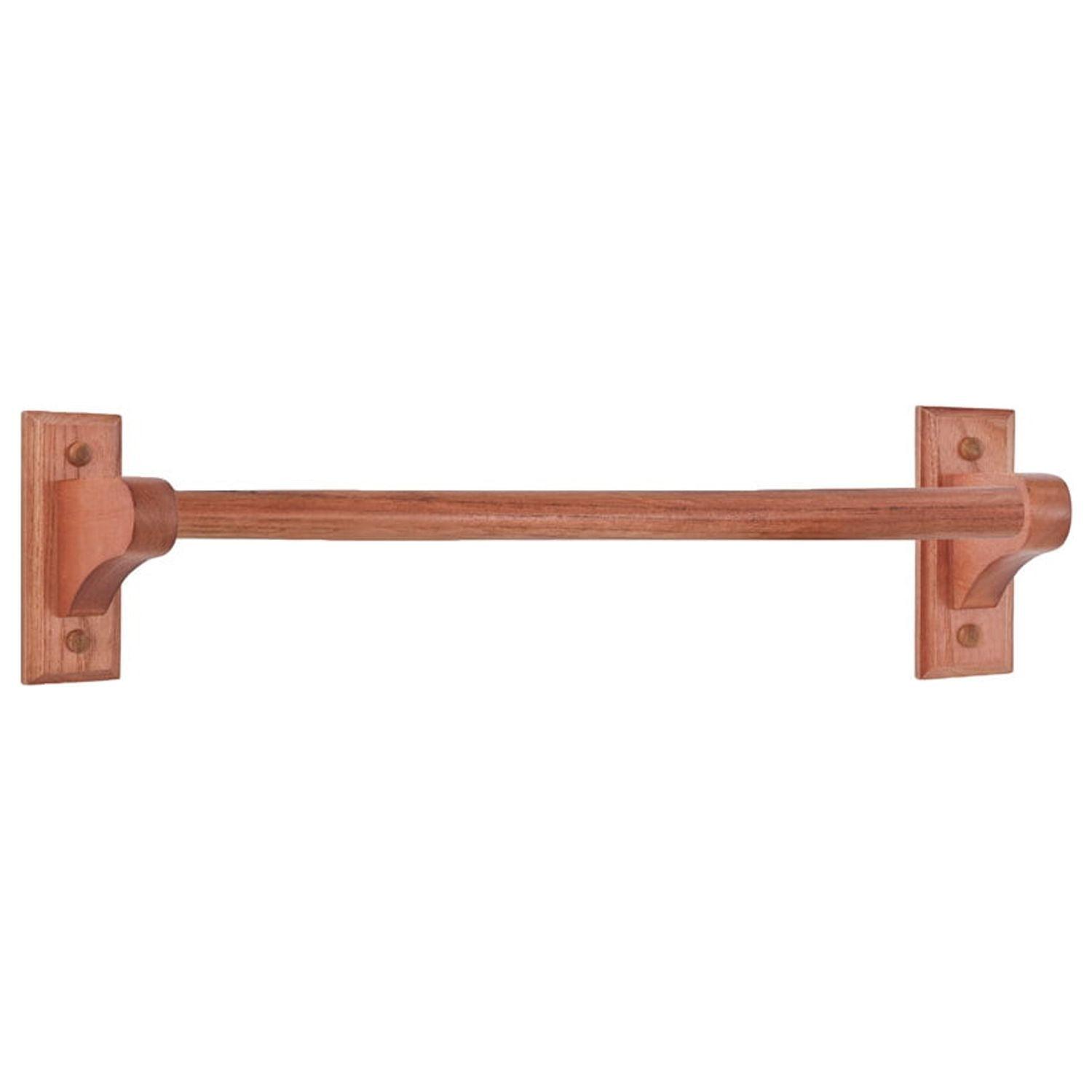 Rustic Oak 24" Wall Mounted Wood Towel Bar