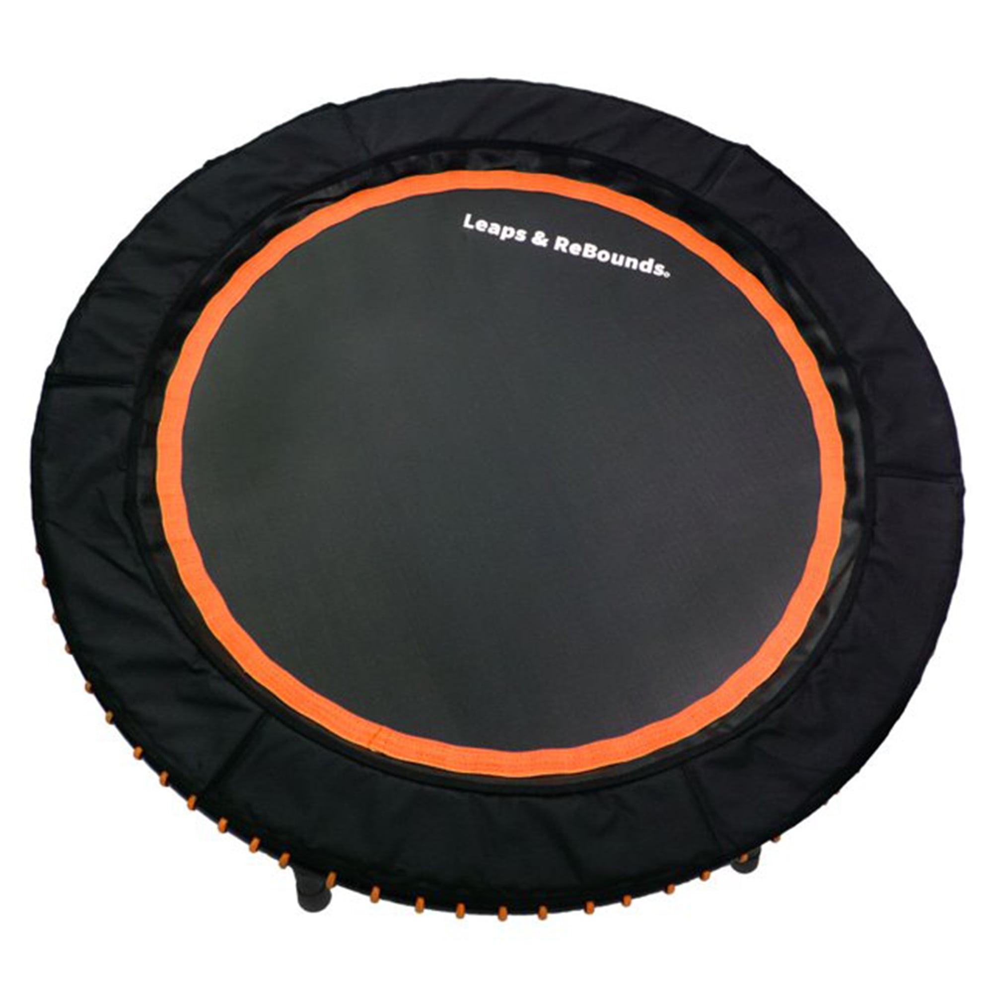 LEAPS & REBOUNDS Round Mini Fitness Trampoline & Rebounder Indoor Home Gym Exercise Equipment Low Impact Workout for Adults