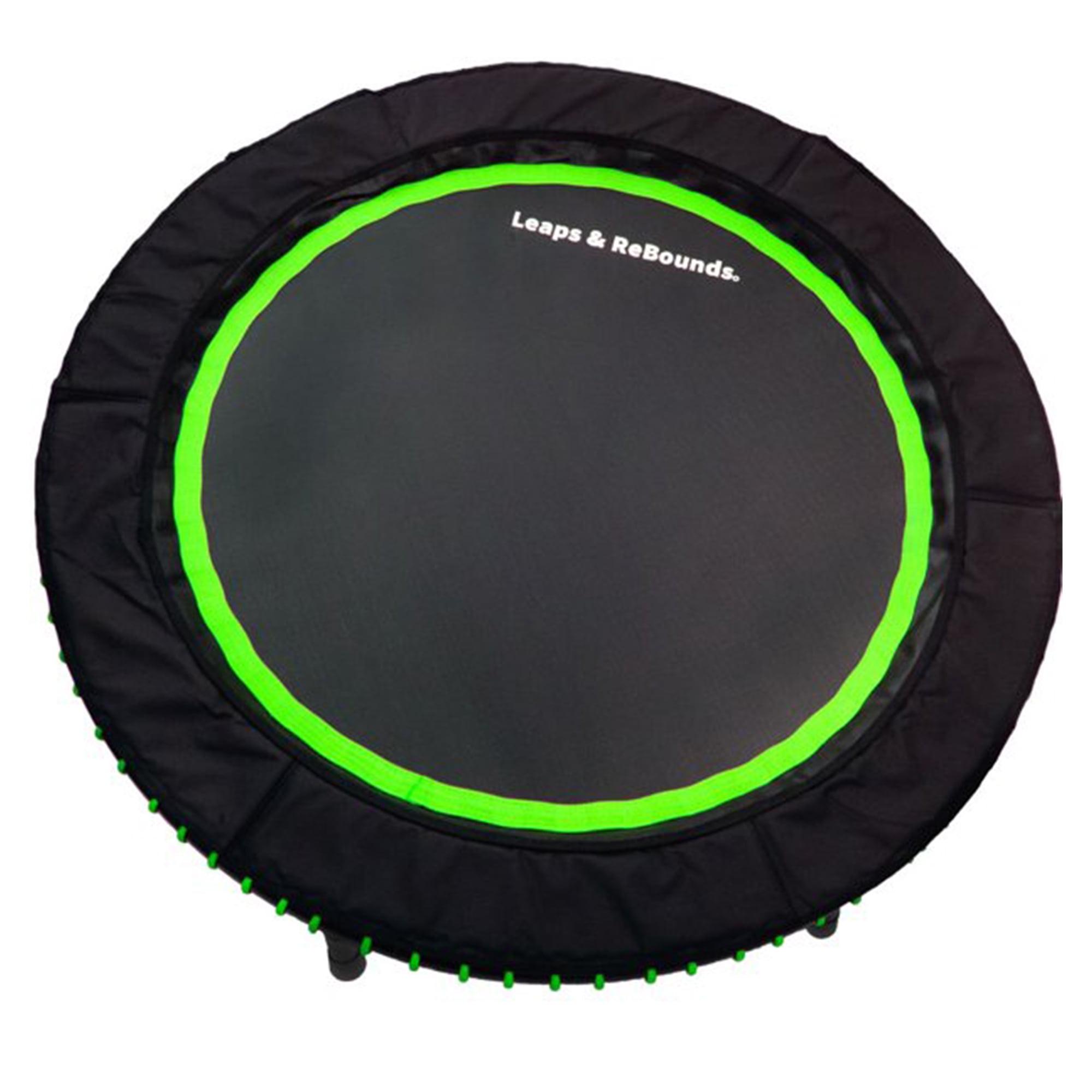 LEAPS & REBOUNDS Round Mini Fitness Trampoline & Rebounder Indoor Home Gym Exercise Equipment Low Impact Workout for Adults