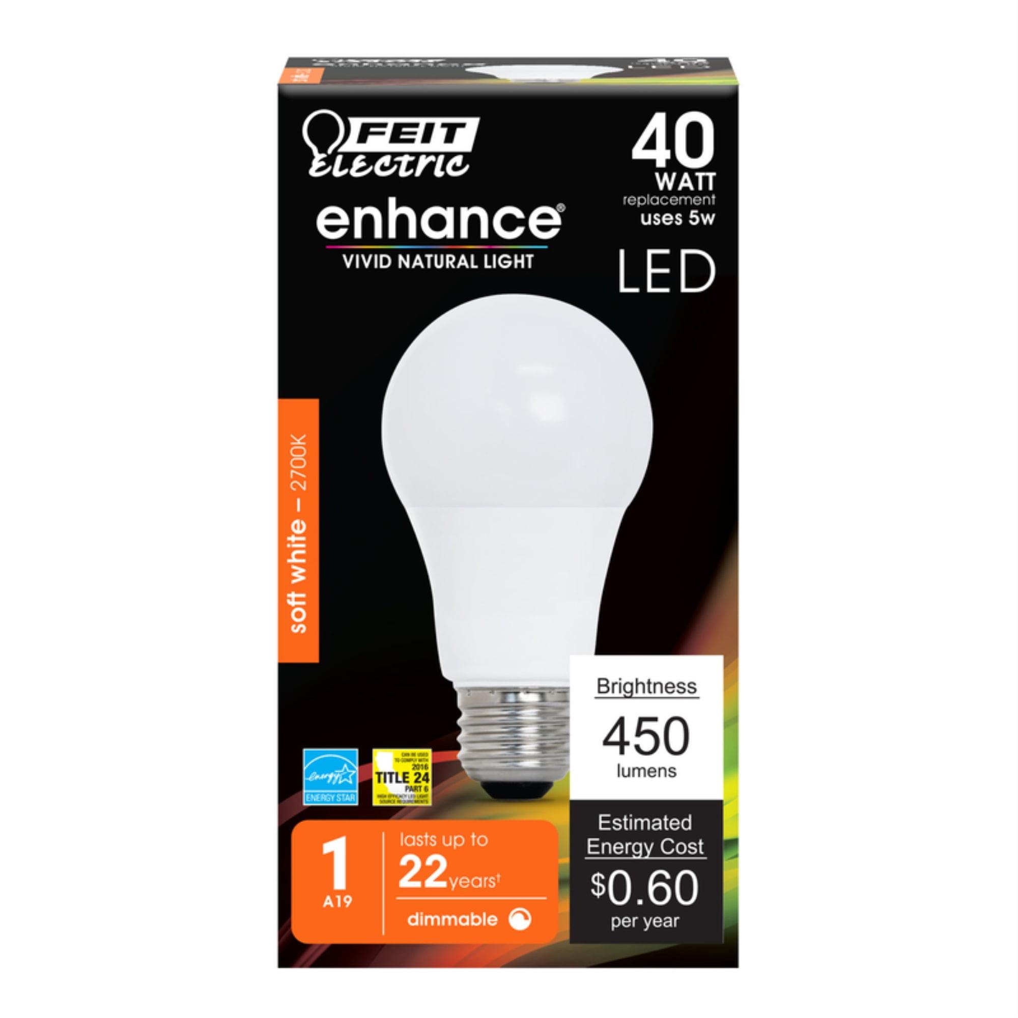 Soft White Dimmable A19 LED Bulb 40W Equivalent