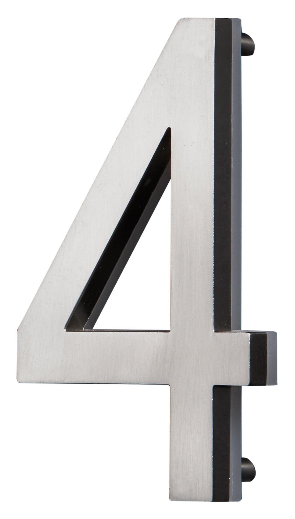 Satin Nickel Floating LED Backlit House Number 4