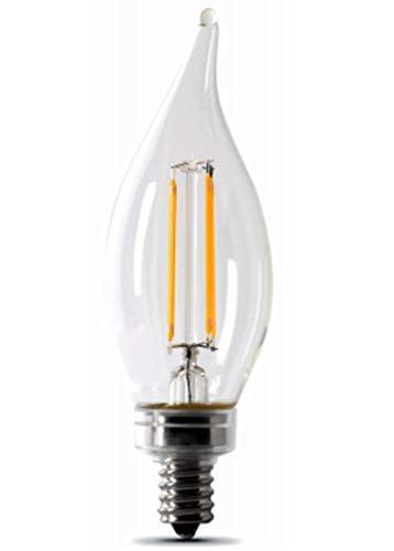 Feit Flame Tip E12 (Candelabra) LED Bulb Soft White 60 Watt Equivalence 2 pk