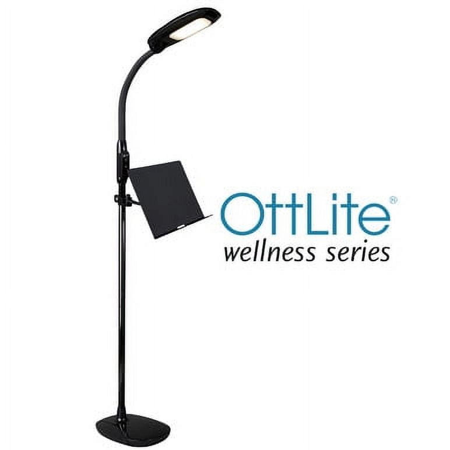 LED Floor Lamp with USB and Tablet Stand Black - OttLite: Modern Adjustable Height, Touch Sensor, No Assembly Required