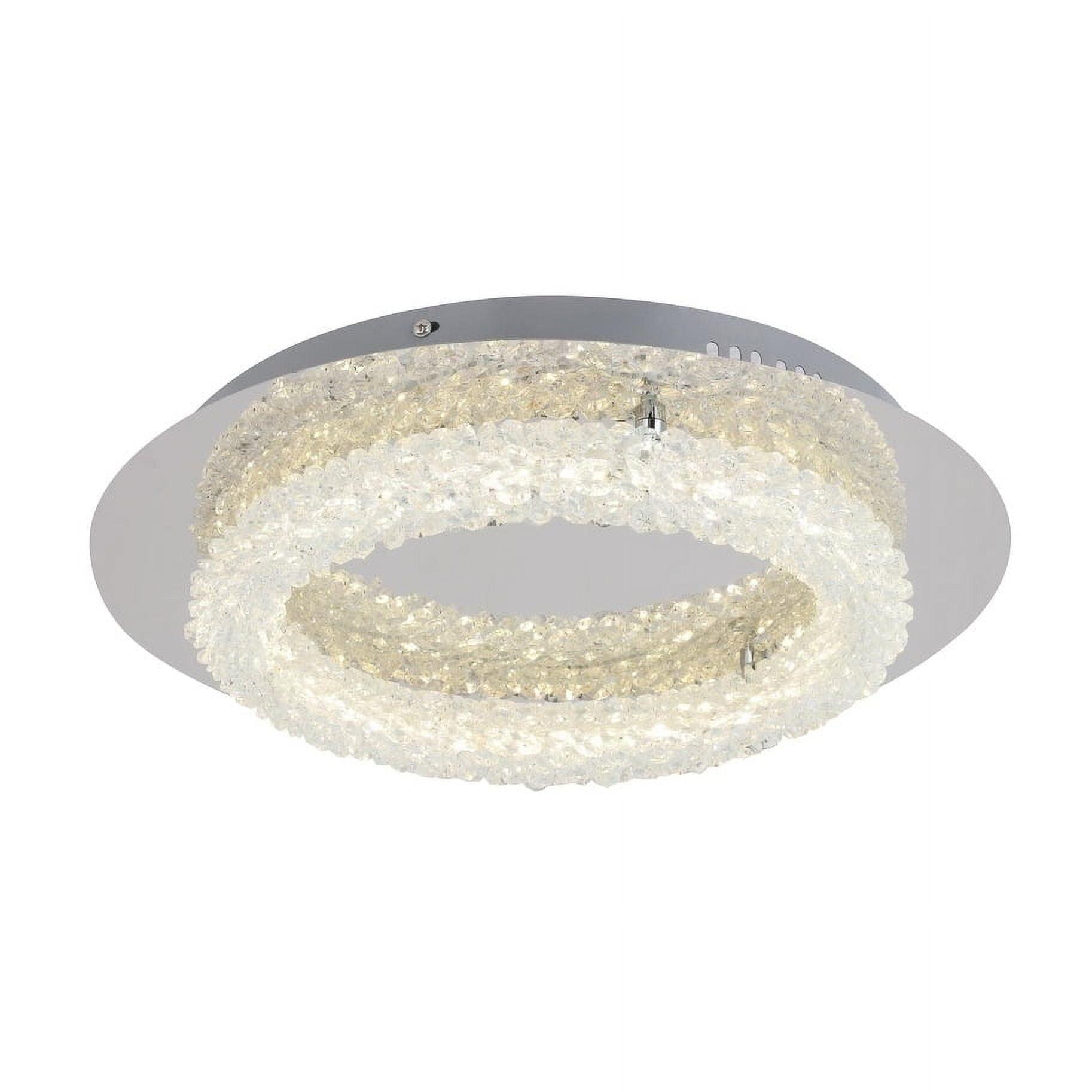 Chrome Crystal LED Flush Mount Ceiling Light