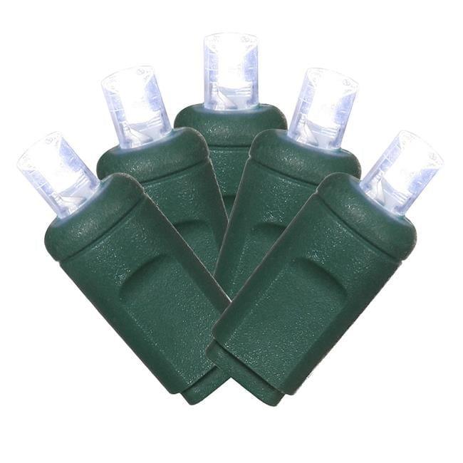 Vickerman 34' Cool White Single Mold Wide Angle LED Christmas light set, Green Wire