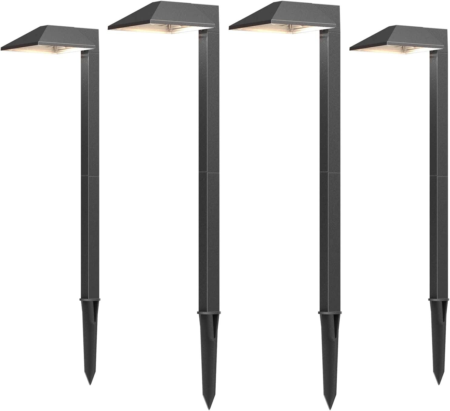 LED Pathway Lights Low Voltage Path Lights 0.6W Outdoor Landscape Lighting 4 Pack 22 Lumen Landscape Path Lights 3100K for Lawn Patio Yard Walkway Driveway Pathway Garden