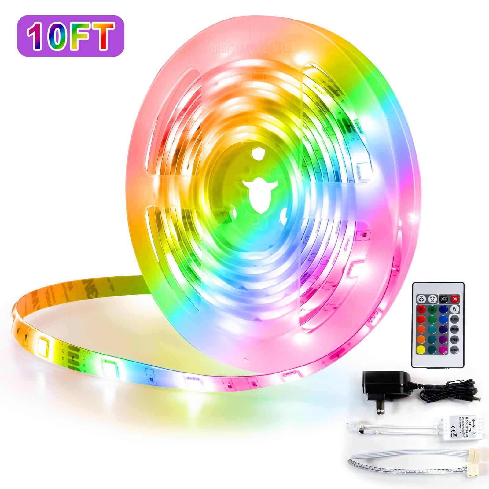 10ft Color-Changing LED Strip Light with Remote