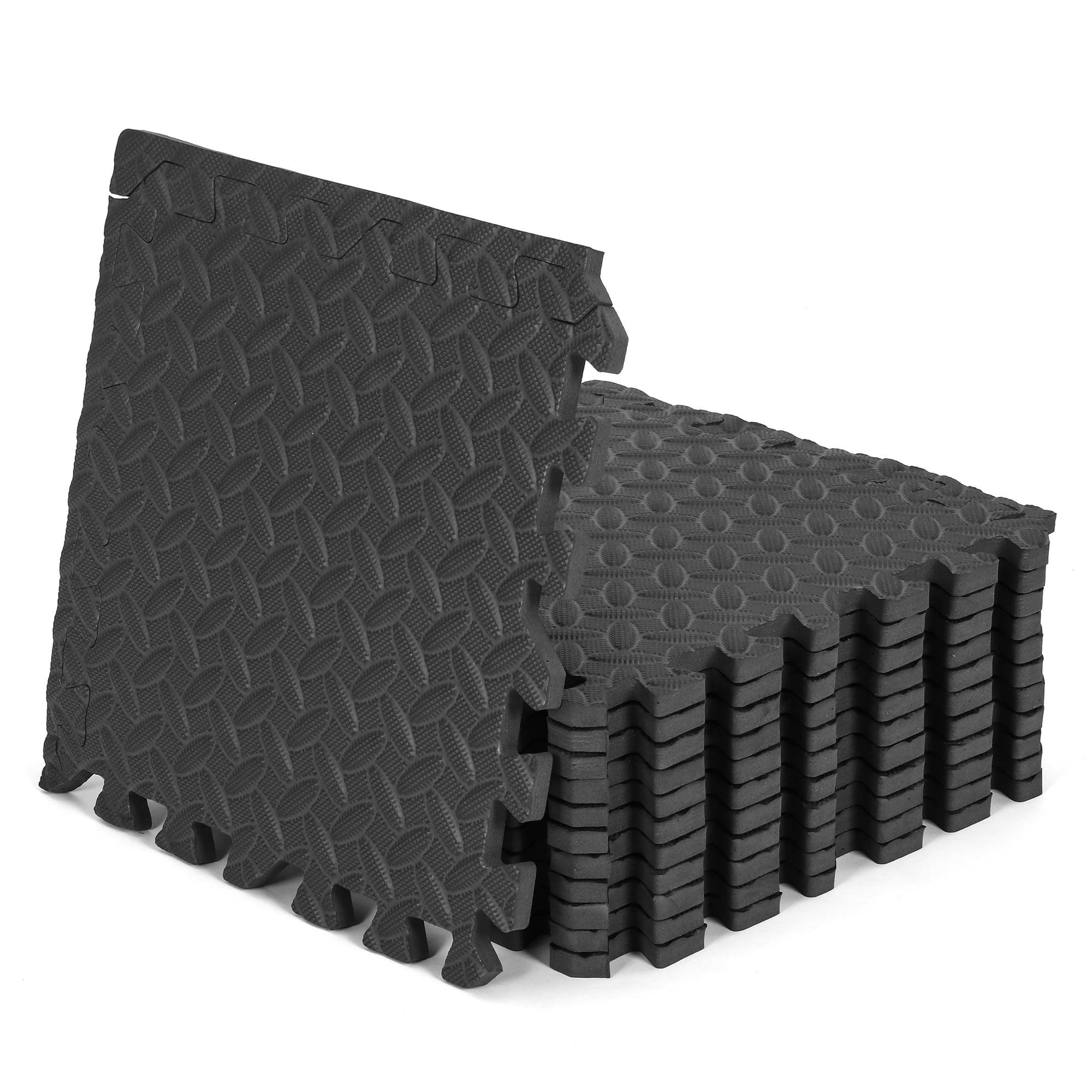 Soft Mat Block Interlocking Foam Exercise Floor Mats 11.8 inch,12 pcs,Yoga Gym Mat Flooring,Exercise Equipment Mat for Home Gym Equipment,Black