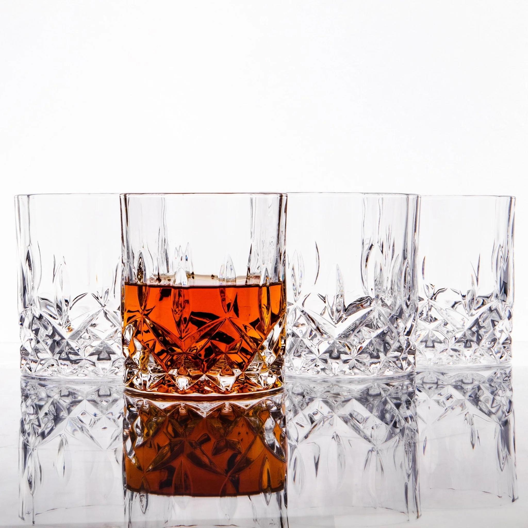 Crystal Cut Old Fashioned Whiskey Glasses (10oz)