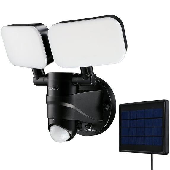 LEONLITE 20W Dual-Head Motion-Activated LED Outdoor Security Light for Patio, Yard, Photocell Included, 3 Lighting Modes, 5000K Daylight, Bronze