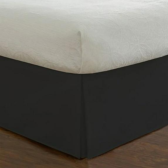 LEVINSOHN TEXTILE Basic Microfiber Tailored Bedskirt with 14-inch Drop Black Full