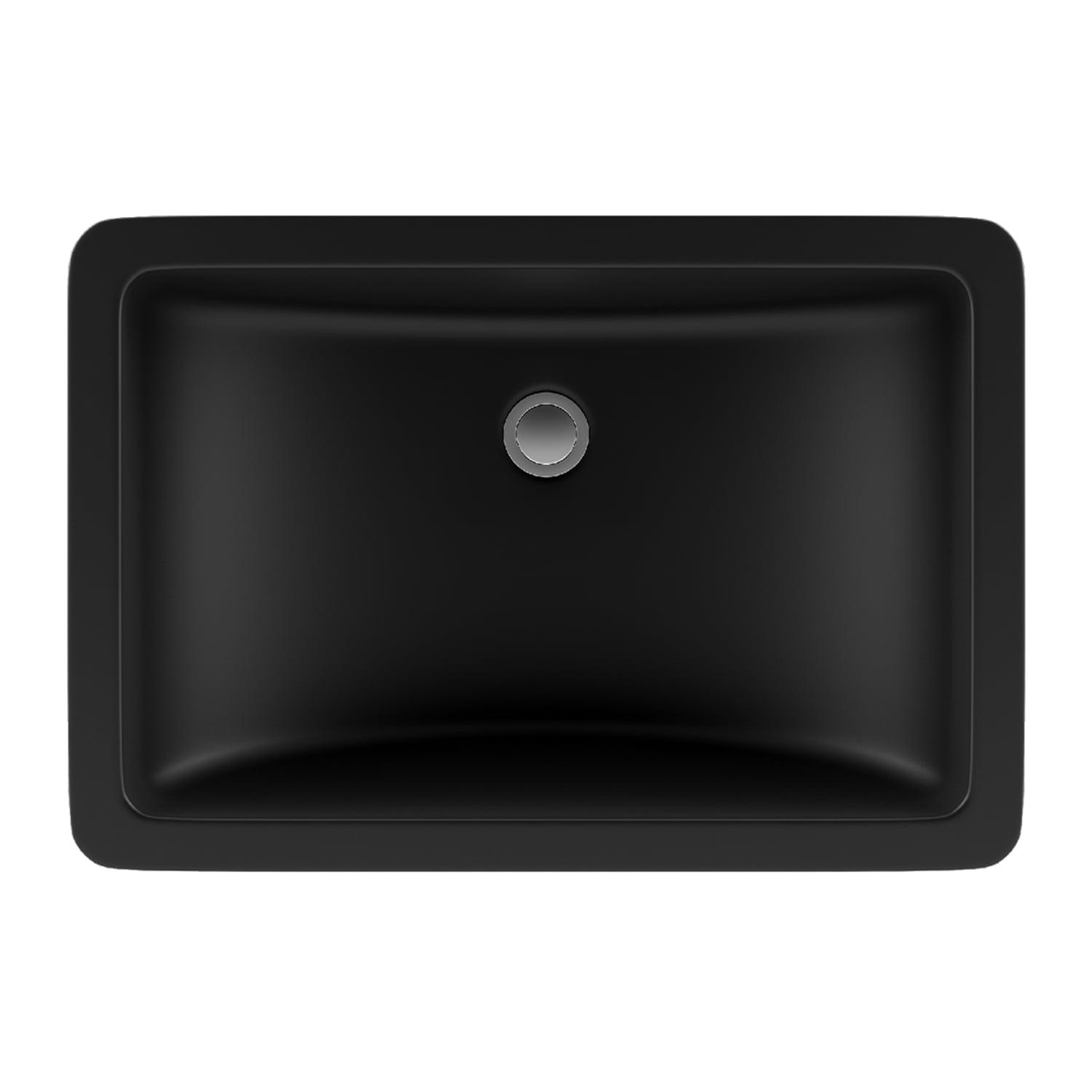 Lexicon Black Quartz Composite Rectangle Vanity Sink