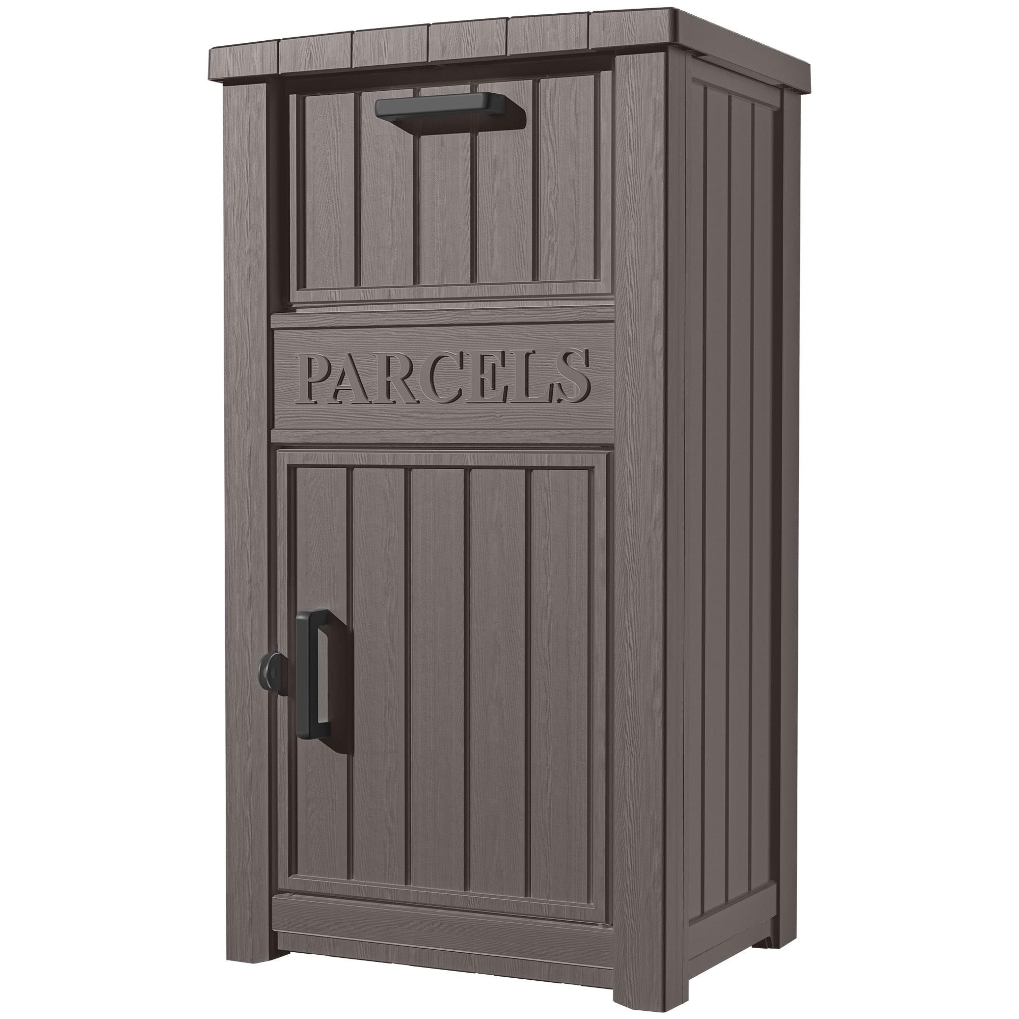 LHBcraft Resin Package Drop Box, Lockable Package Delivery and Outdoor Storage Box