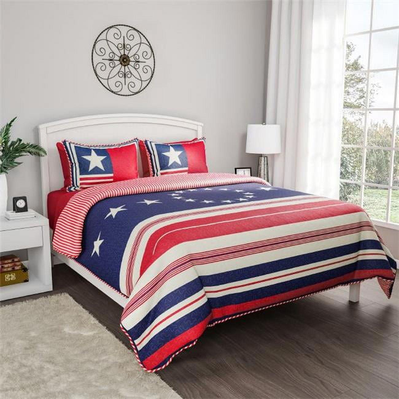 Full-Size Patriotic Americana Microfiber Quilt Set