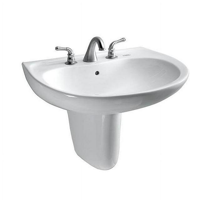 Supreme® Vitreous China U-Shaped Wall Mount Bathroom Sink with Overflow