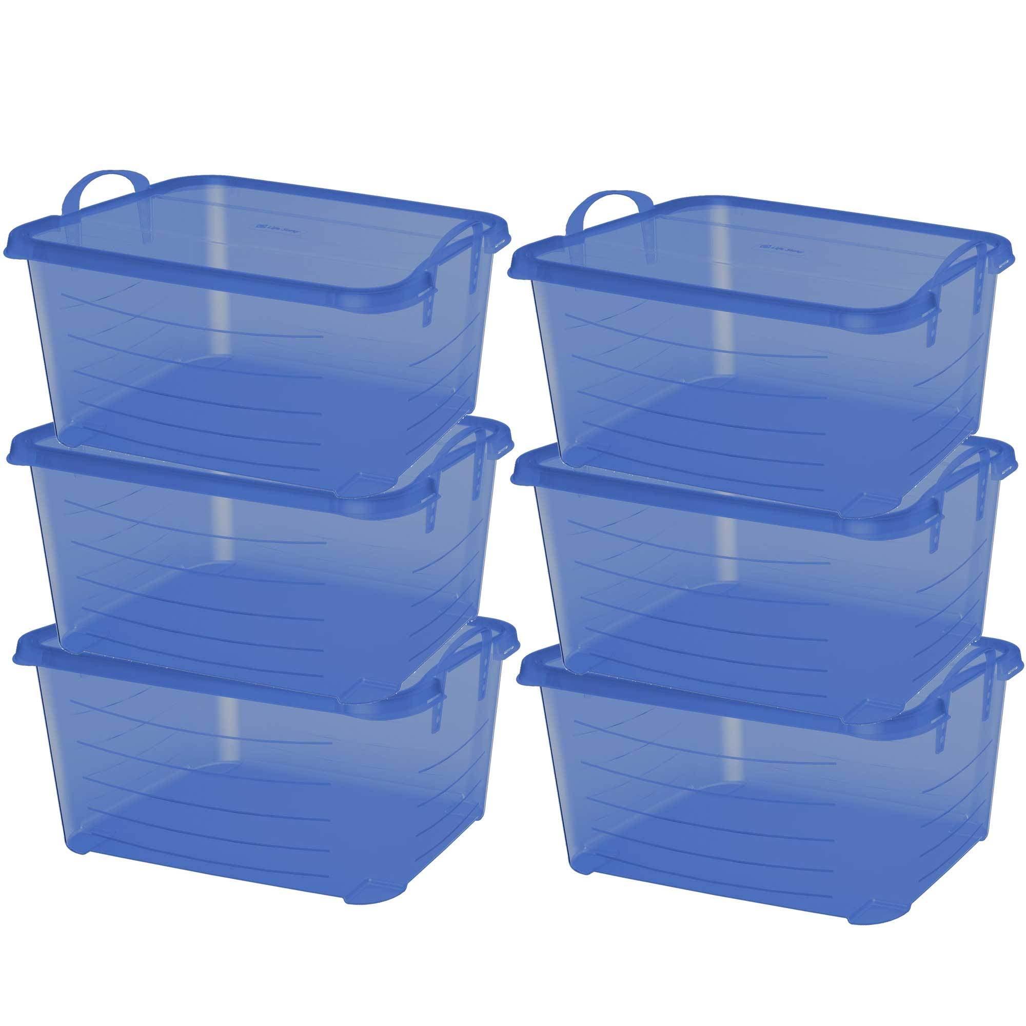 Life Story 55 Quart Stackable Home Organization Lidded Storage Container (Set of 6)