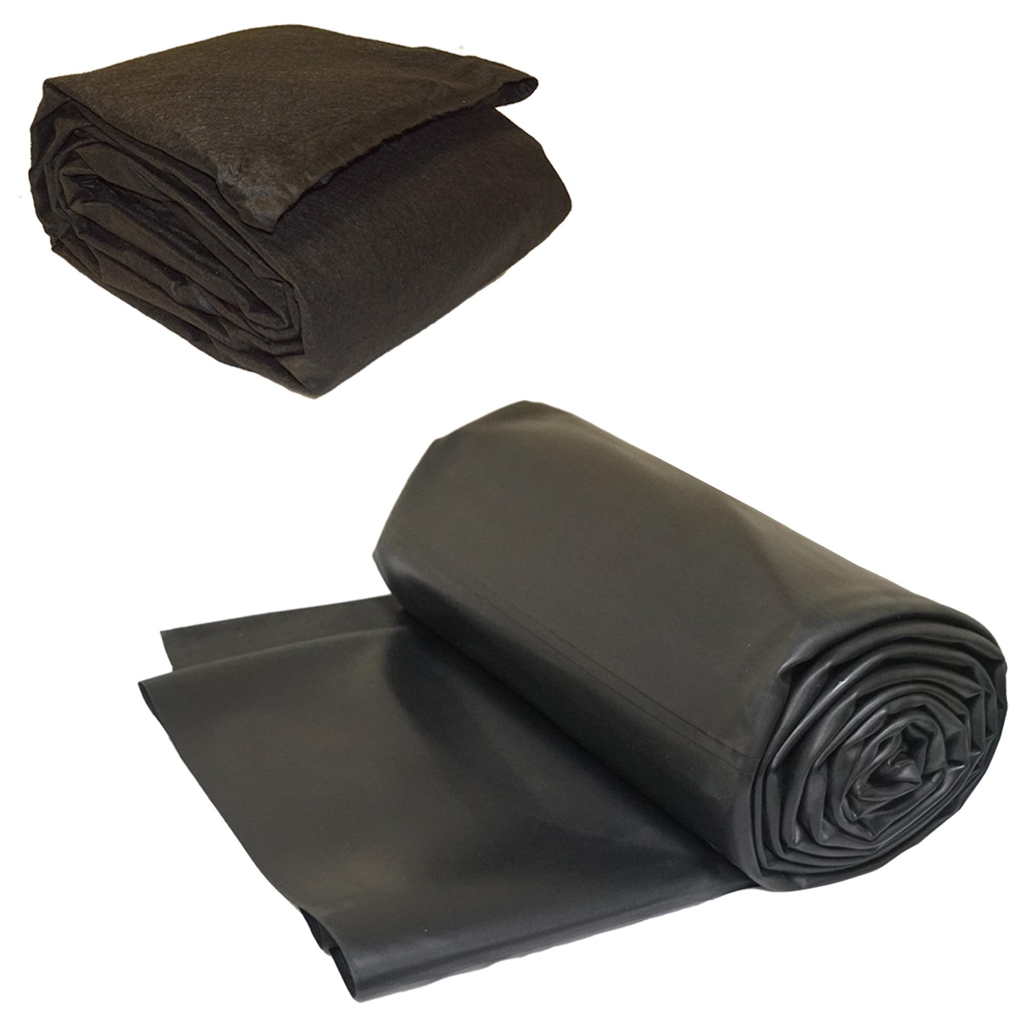 20' x 20' Black EPDM Rubber Pond Liner with Underlayment