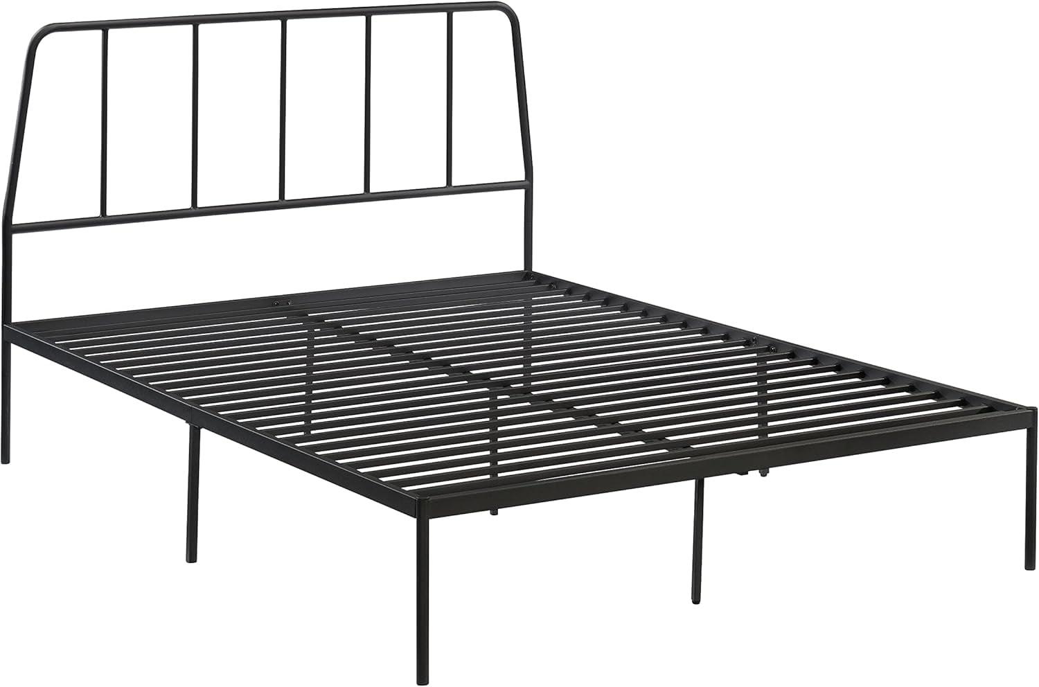 Harvey Park Black Metal Queen Platform Bed with Headboard