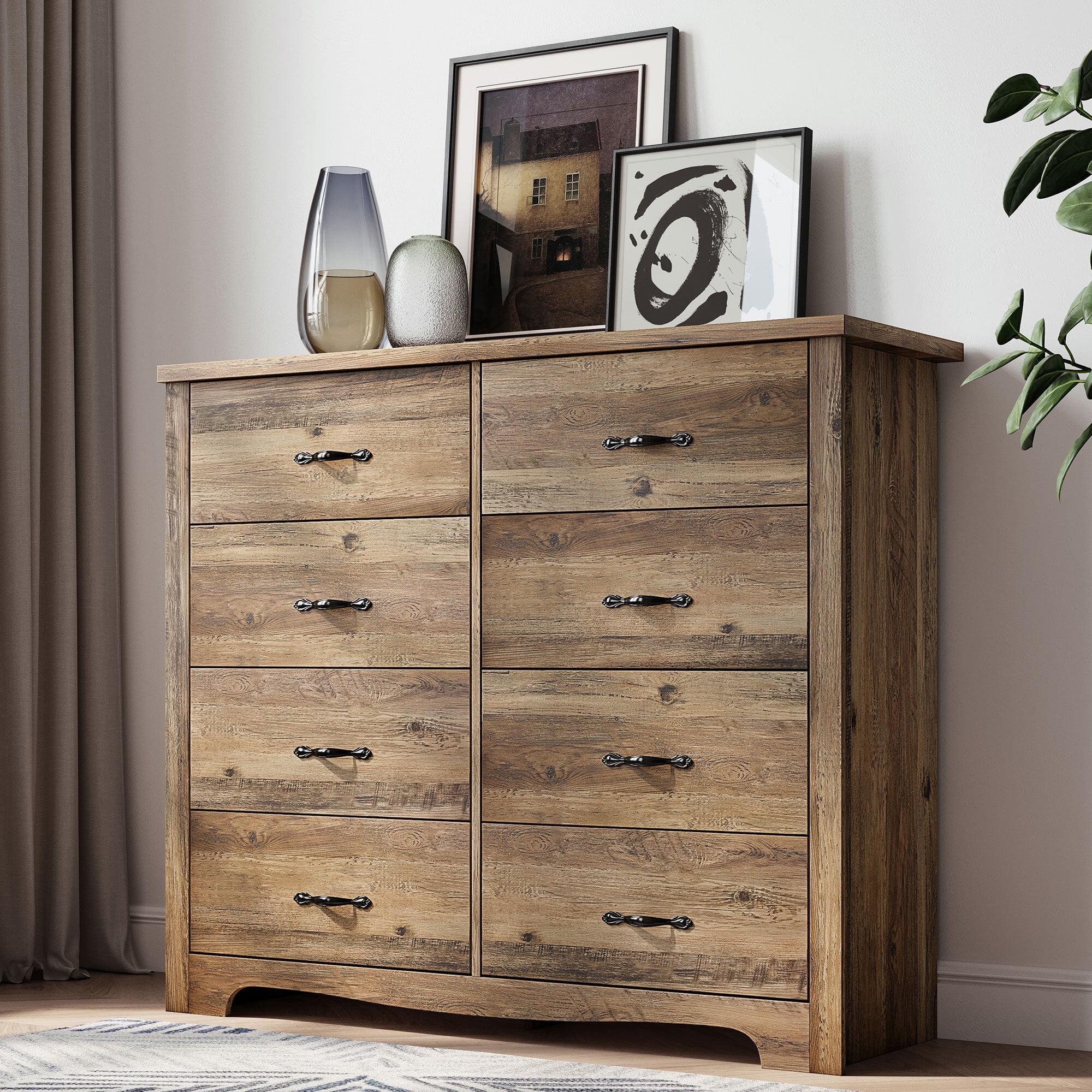 Modern Dresser for Bedroom, 5–8 Drawer Storage Chest with Sleek Design Brown 8 Drawers