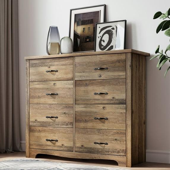 Modern Dresser for Bedroom, 5–8 Drawer Storage Chest with Sleek Design Brown 8 Drawers