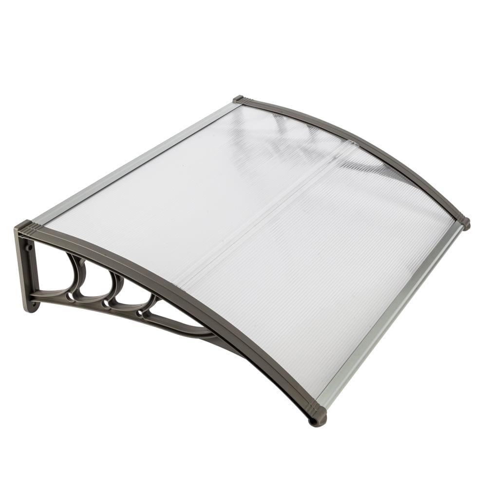 40" x 40" Door Window Awning Exterior, Polycarbonate Cover Entry Door Outdoor Patio Awning Canopy, Front Door Overhang Awning for Sun Shutter, UV, Rain and Snow Protection, Hollow Sheet (Clear Board)