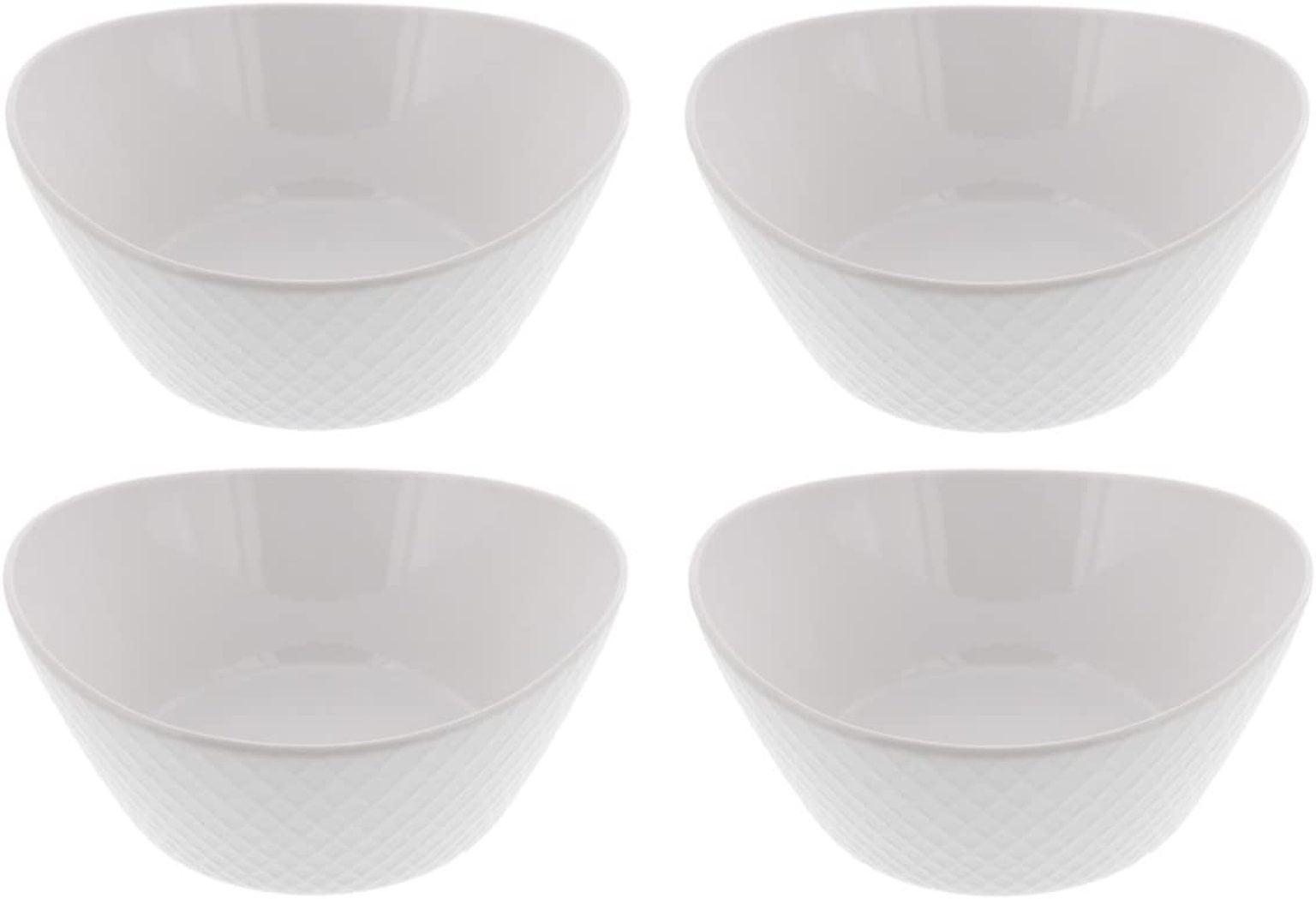 Classic White Porcelain 4-Piece Round Serving Bowl Set