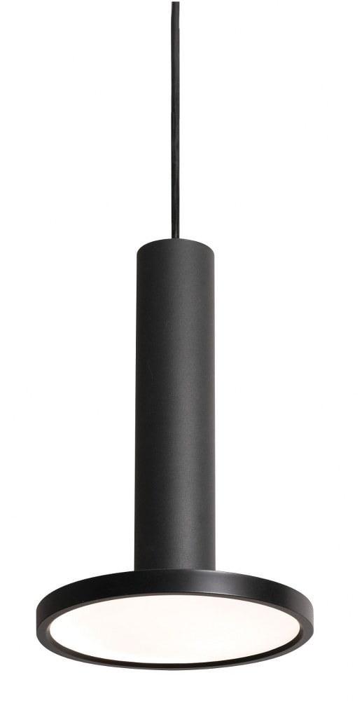 Luna 12.38" Black LED Pendant with Acrylic Diffuser