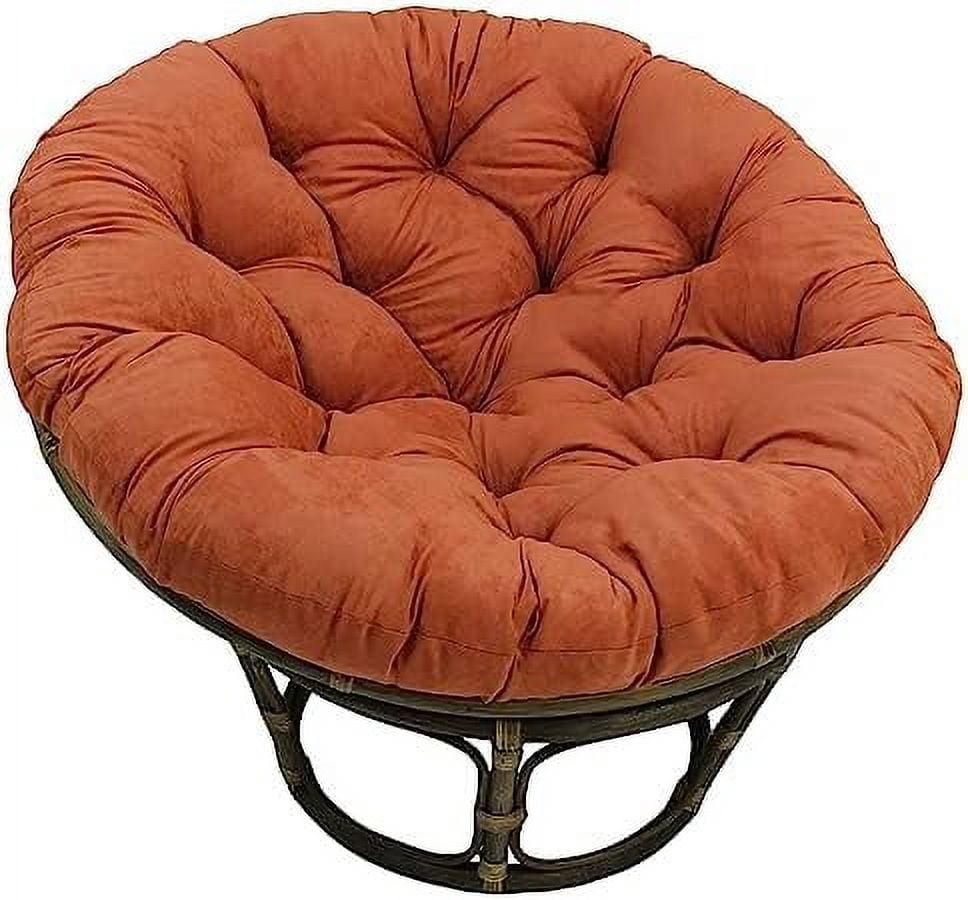 42" Walnut Rattan Papasan Chair with Micro Suede Cushion