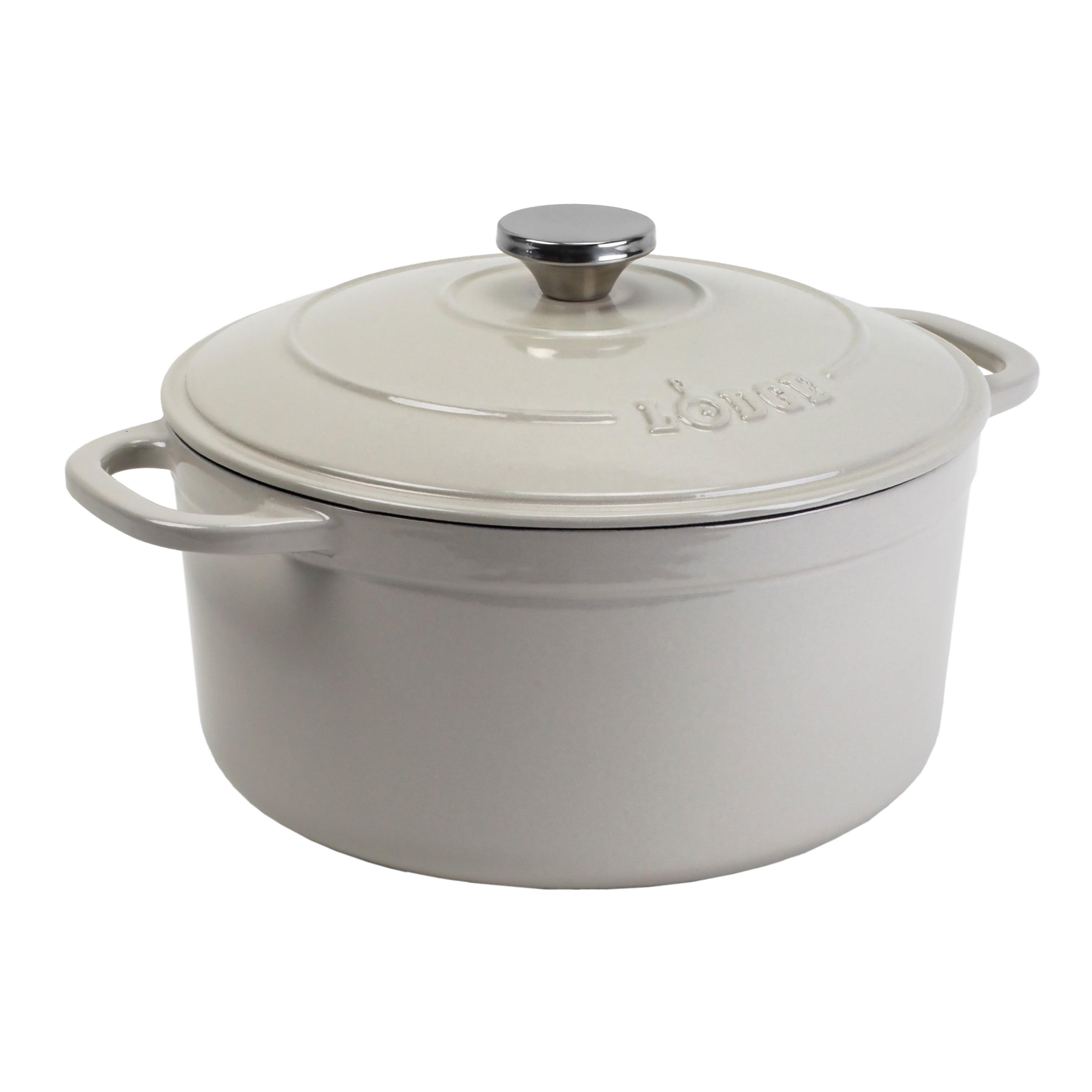 Oyster White Enameled Cast Iron 5.5qt Dutch Oven