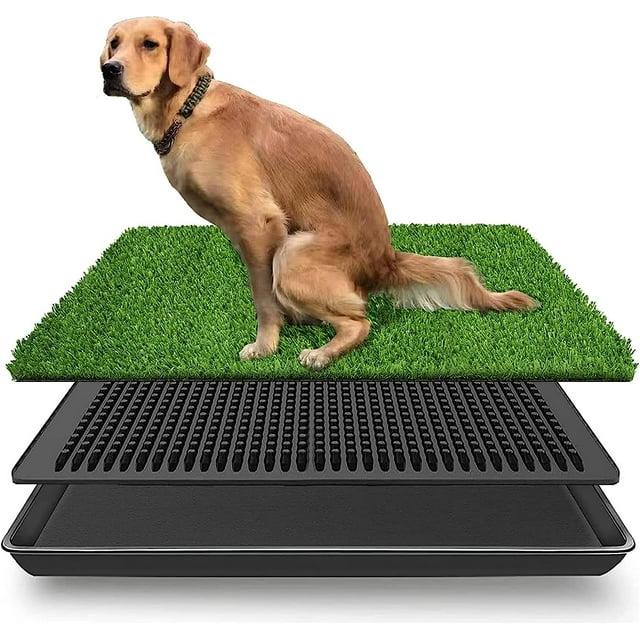 LOMANTOWN Fake Grass Dog Potty Pad Portable Dog Turf Trainer Grass with Tray, 30"x20"