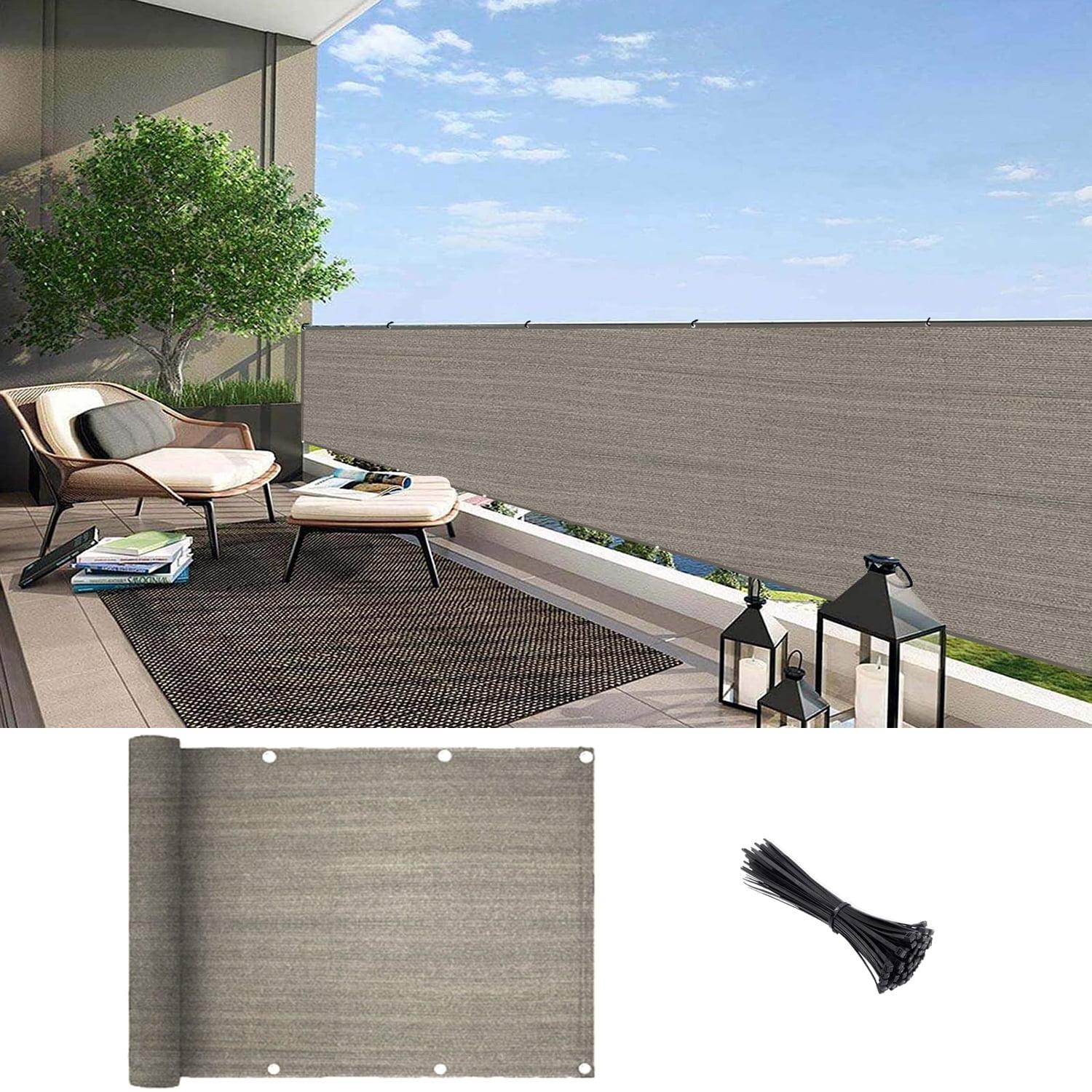 Beige Anthracite 3' x 10' High Density Polyethylene Balcony Privacy Screen