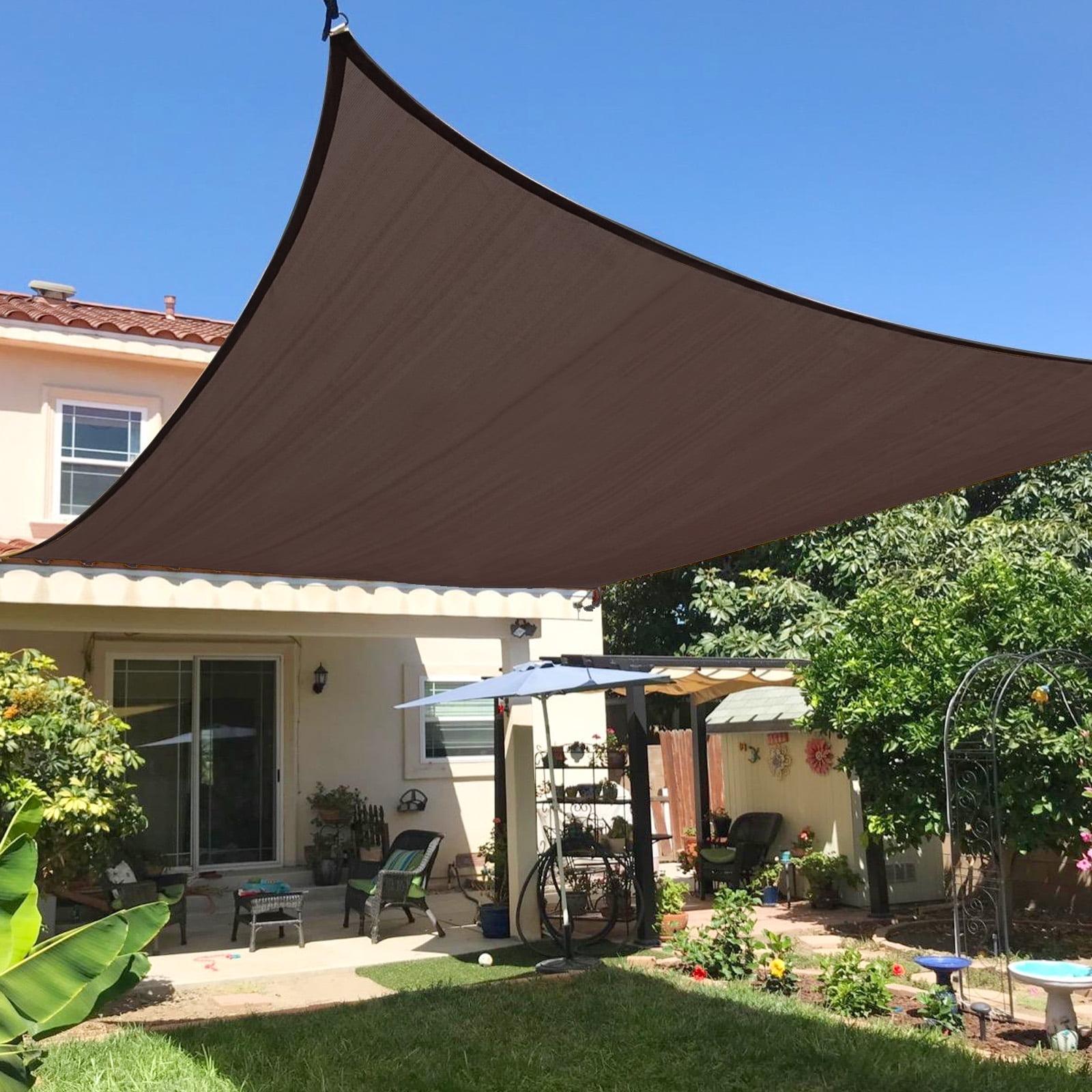 LOVE STORY Sun Shade Sail 6.5' x 10' Brown Rectangle Canopy UV Block Cover for Outdoor Patio Backyard Garden (We Make Custom Size)