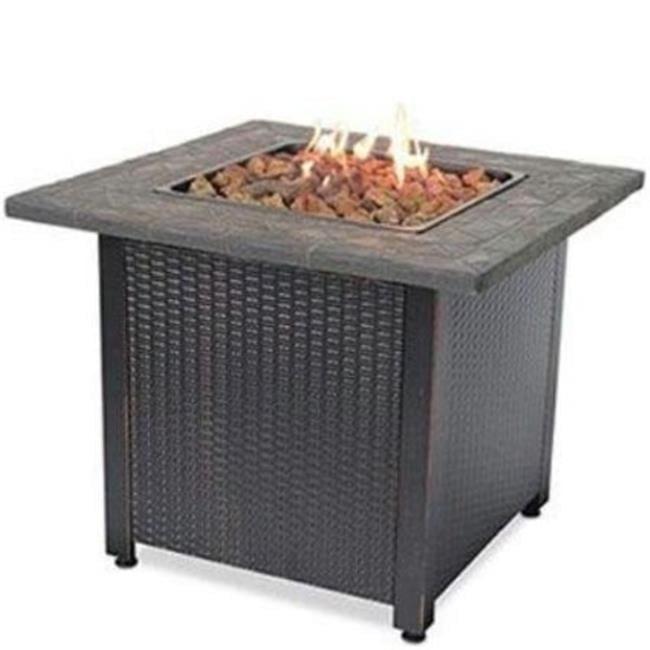 Black and Brown Steel Outdoor Gas Fire Pit Table