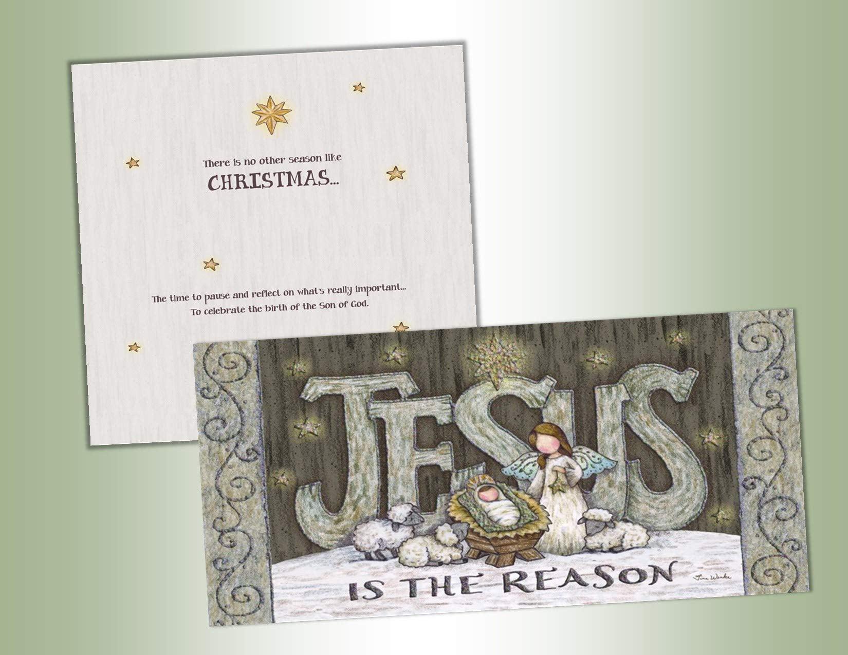 Jesus Is The Reason Glitter Embellished Christmas Cards Set