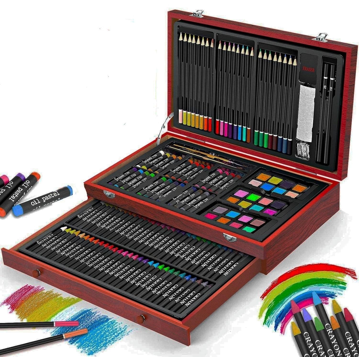 143-Piece Deluxe Wooden Art Set for Kids and Adults