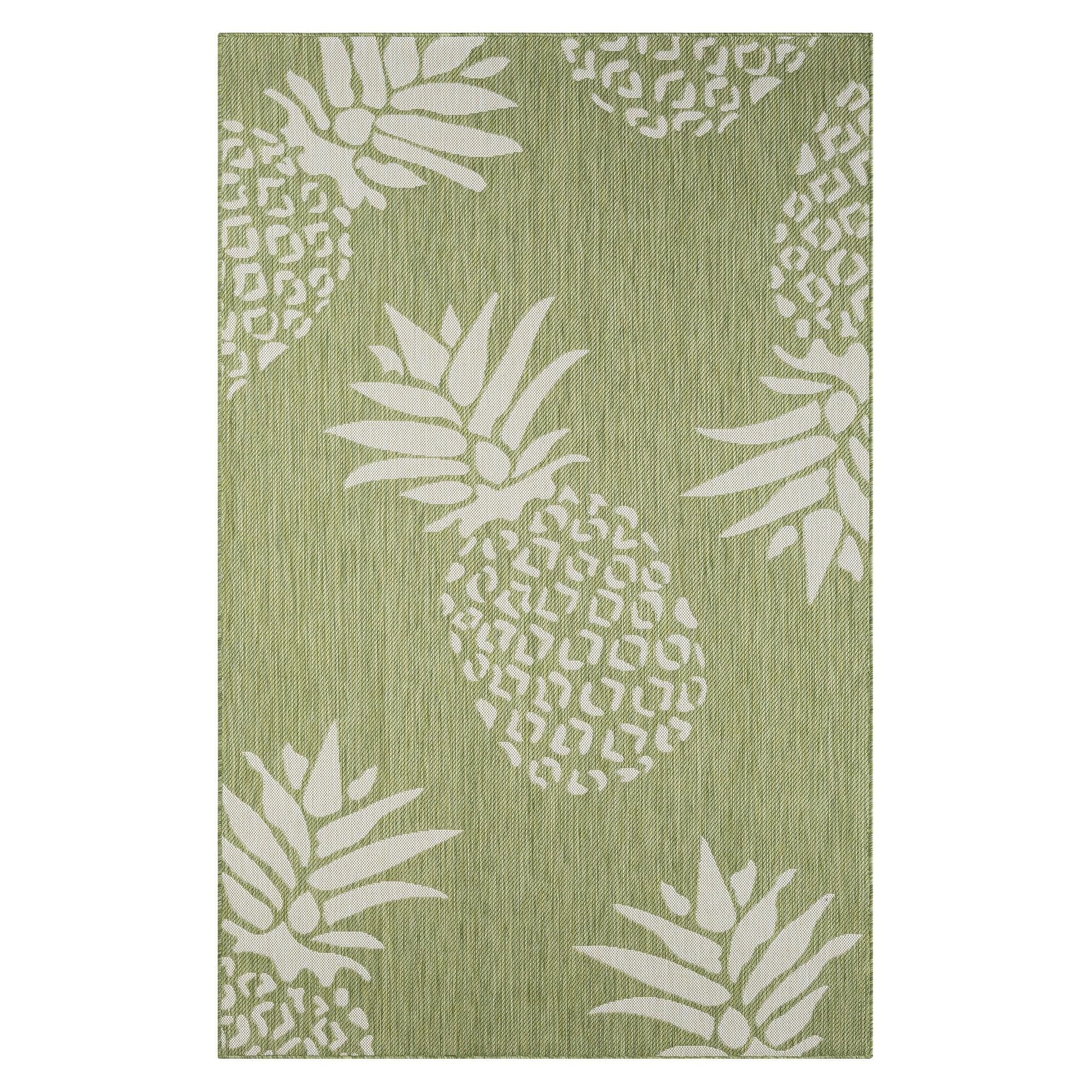5â€™ x 7â€™ Green Pineapple Indoor Outdoor Area Rug