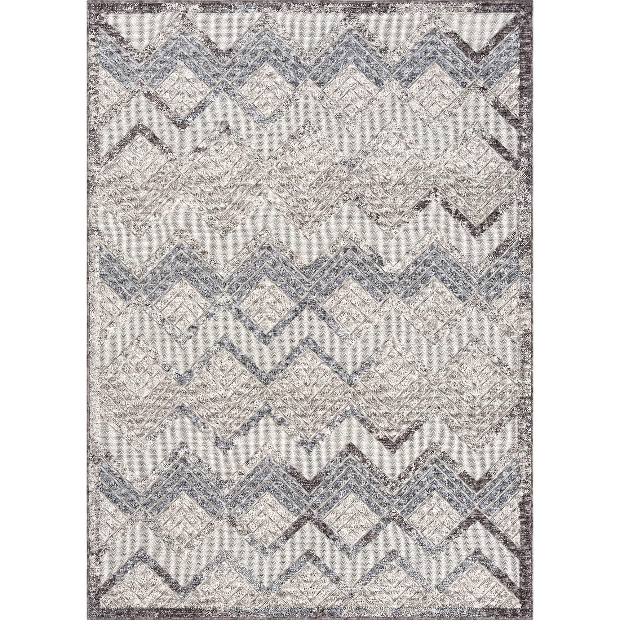 Winona Ivory Geometric 8' x 9' Synthetic Stain-Resistant Area Rug