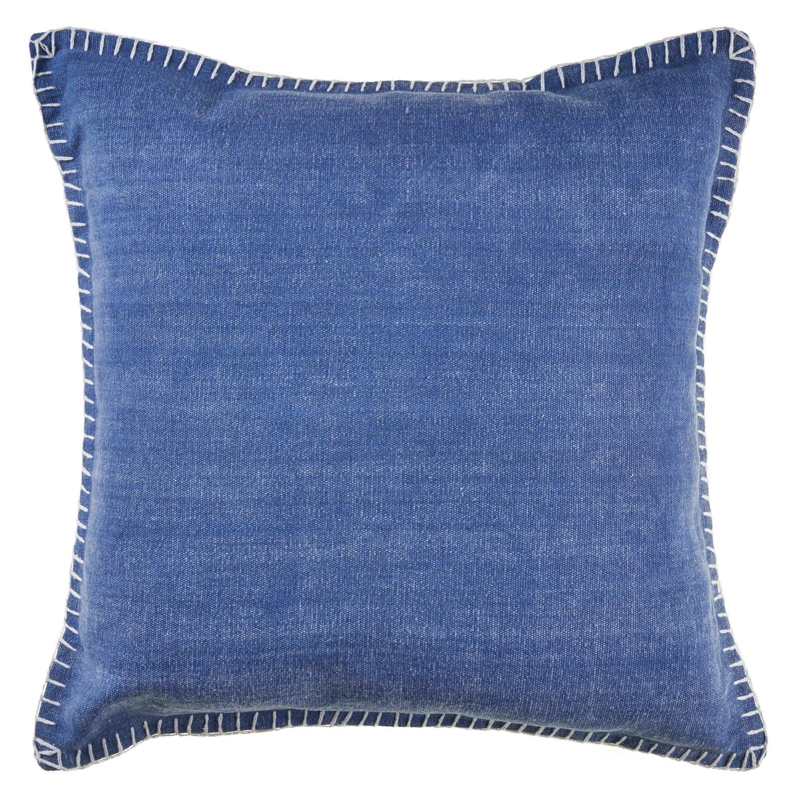 Twilight Blue Square Embroidered Jumbo Throw Pillow