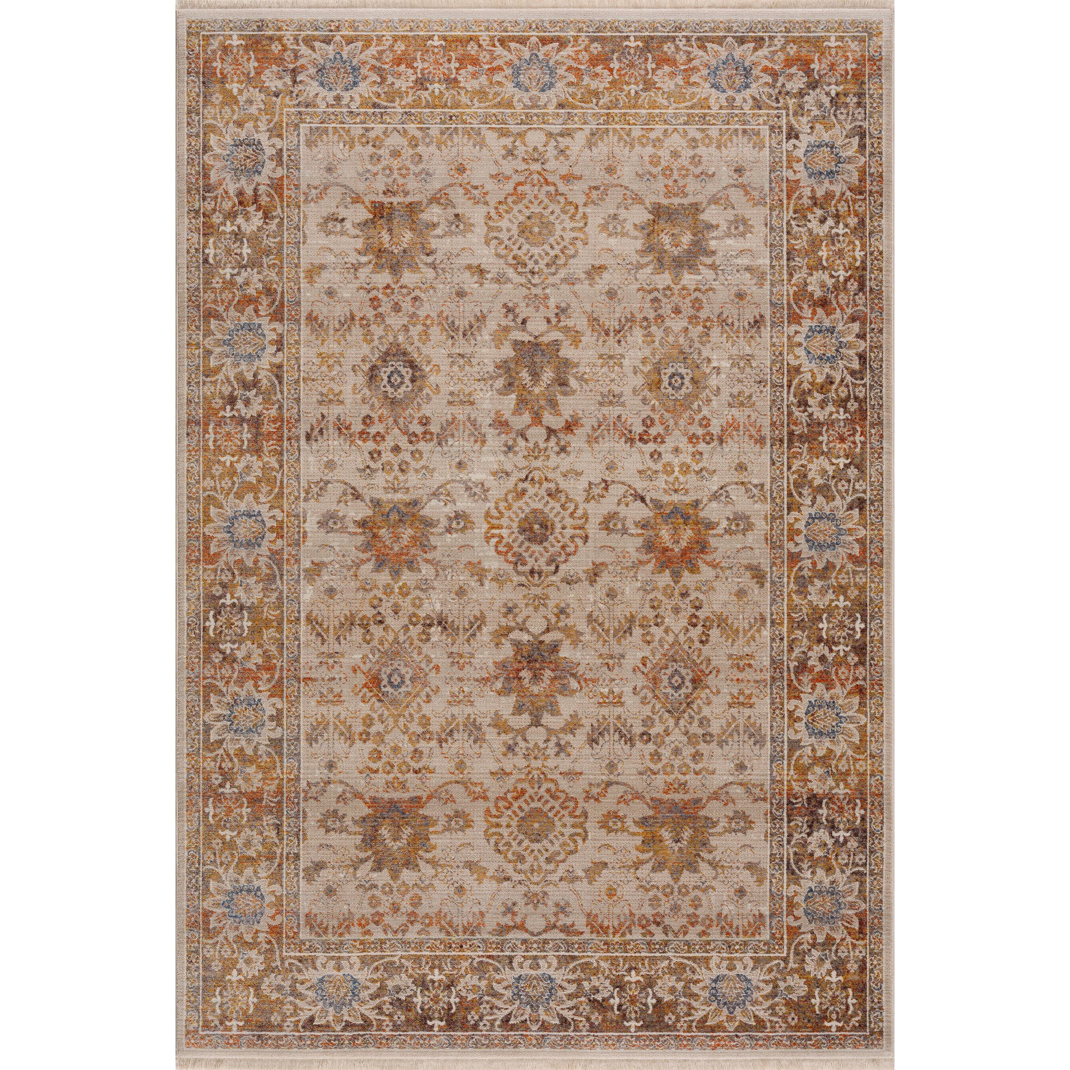 Sierra Ivory Synthetic 5' x 8' Rustic Bohemian Area Rug