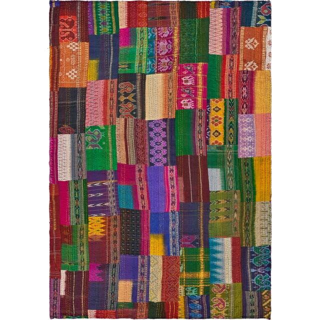 Rajani Home Advika Handmade Kantha Silk Blend Throw Blanket